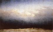 Caspar David Friedrich Munk on the beach Spain oil painting artist